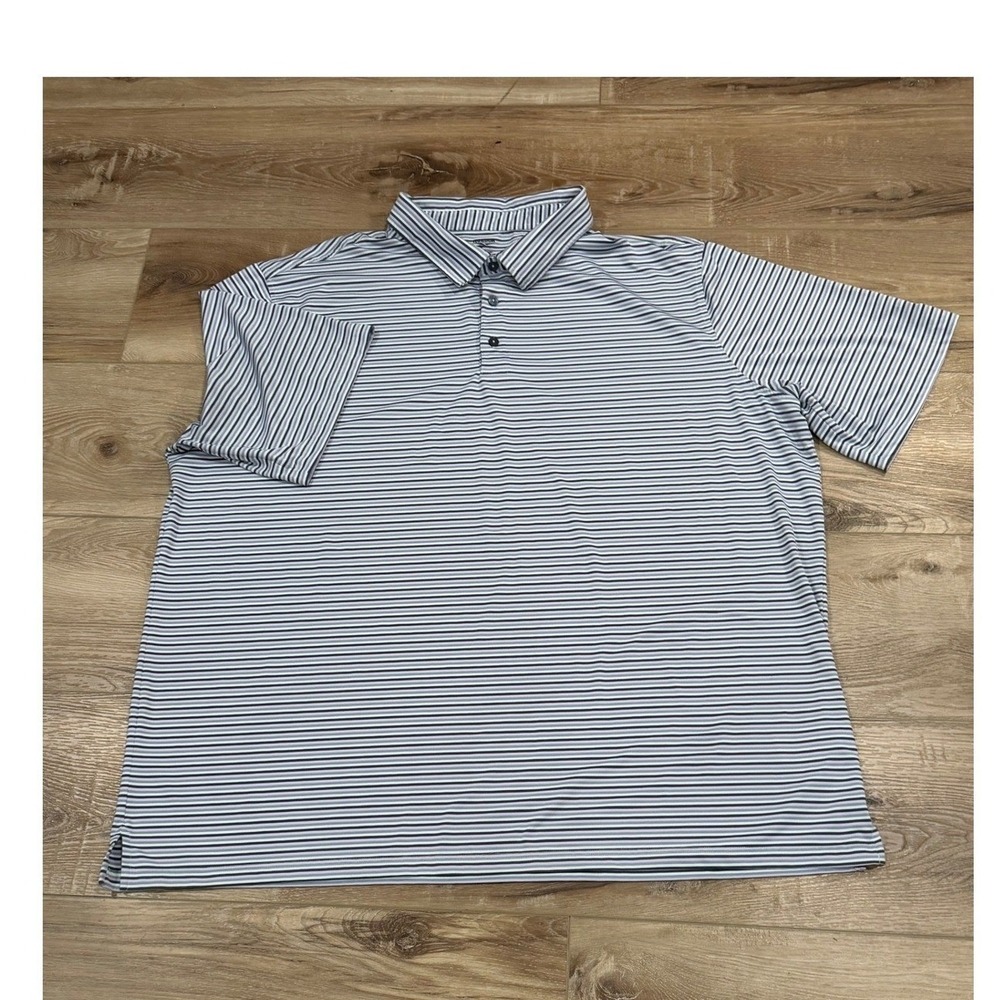 Reebok Speedwick Mens 4XLT Polo Shirt Gray Purple Striped Golf Performance Top